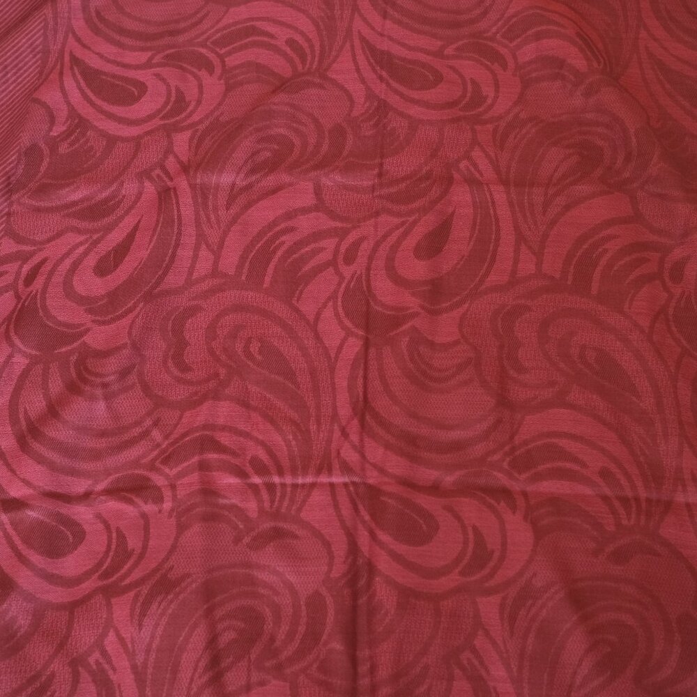 MISSONI Silk Wool Maroon Large Fringed Scarf - Picture 5 of 8